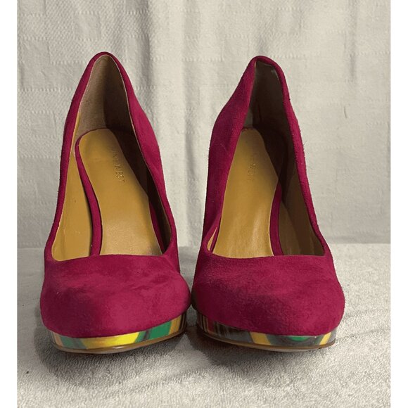 Nine West Women's Rocha Pink Suede Striped Heels - Picture 2 of 10